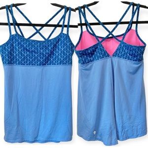 Girls Ivivva Break Beat Tank Top Size 14 Periwinkle Blue Strappy Lululemon Criss